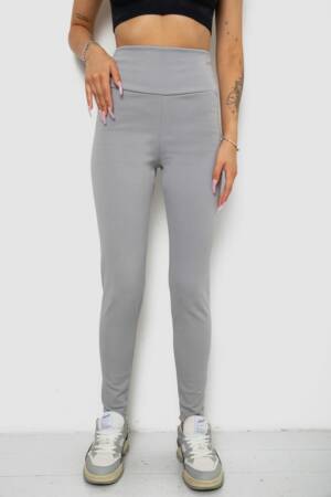 Лосини однотонні у рубчик утеплені на флісі, колір сірий, 238R605