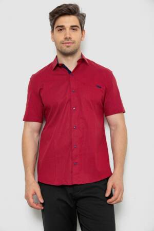 Сорочка чоловіча з принтом, колір бордовий, 214R7124