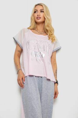 Жіноча піжама з принтом, колір рожевий, 243R1600-025