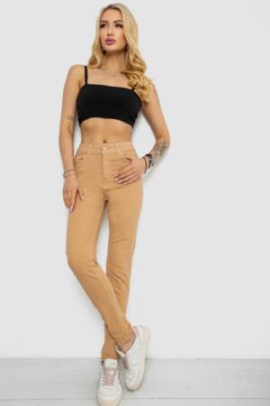 Джинси жіночі, колір бежевий, 182R1633