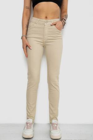 Джинси жіночі, колір світло-бежевий, 182R1633