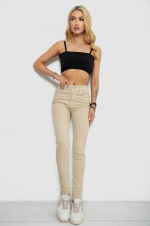 Джинси жіночі, колір світло-бежевий, 182R1633