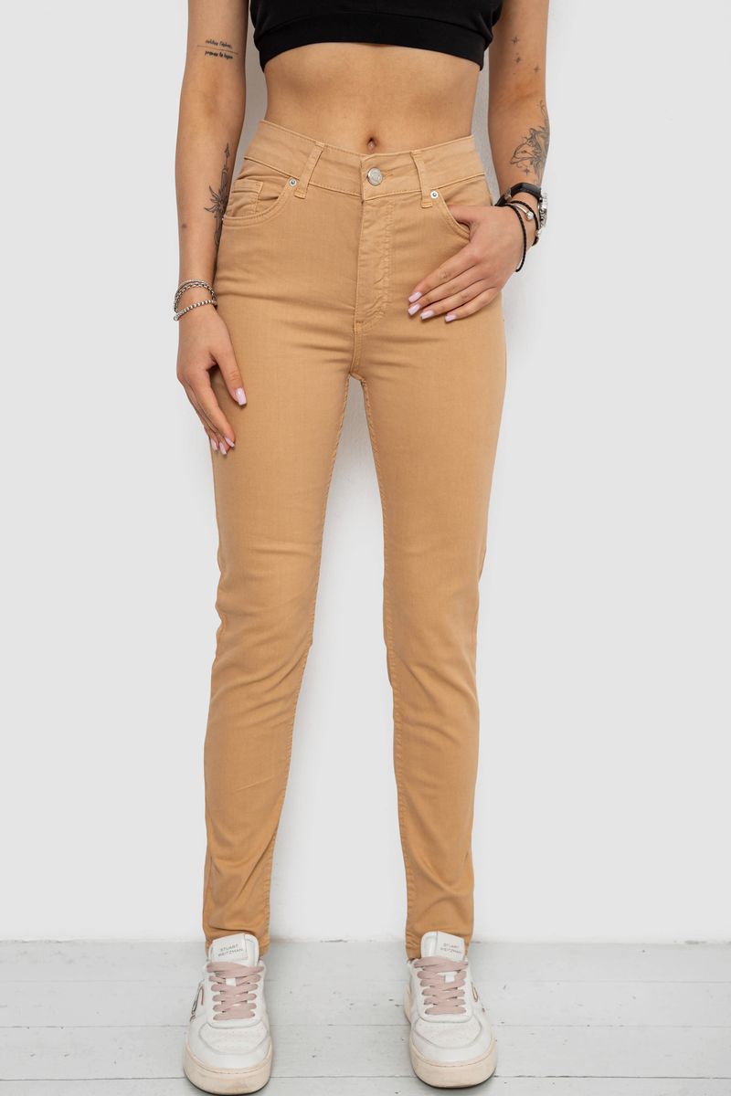 Джинси жіночі, колір бежевий, 182R1633