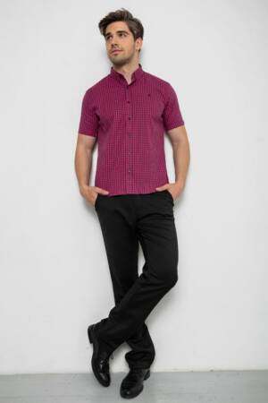 Сорочка чоловіча в клітинку, колір рожевий, 214R826