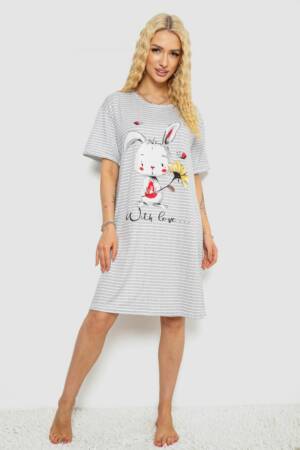 Нічна сорочка, колір сіро-білий, 238R335-1