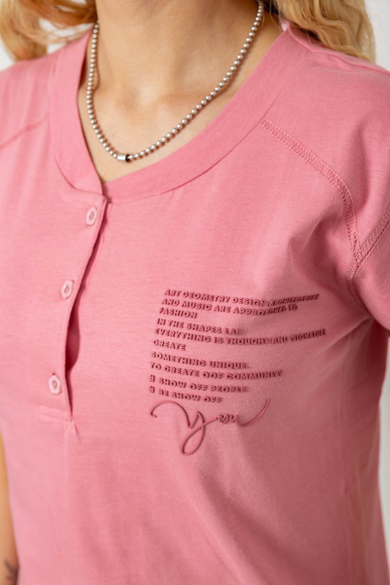 Піжама жіноча з принтом, колір пудровий, 243R0004-P4 - Зображення 5