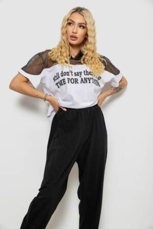 Піжама жіноча з принтом, колір білий, 243R1600-024-2