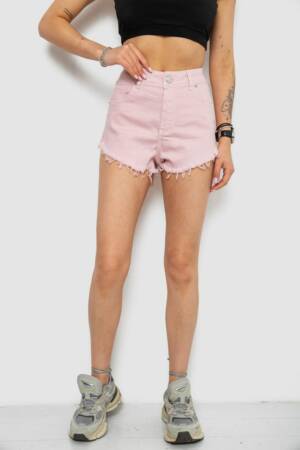 Шорти джинсові жіночі, колір пудровий, 182R1076
