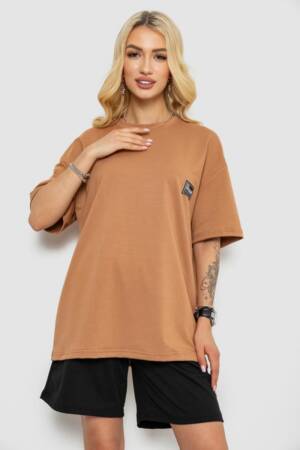 Костюм жіночий повсякденний, колір темно-бежевий, 241R5004-1