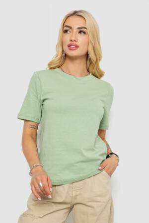 Футболка жіноча однотонна, колір оливковий, 241R1800