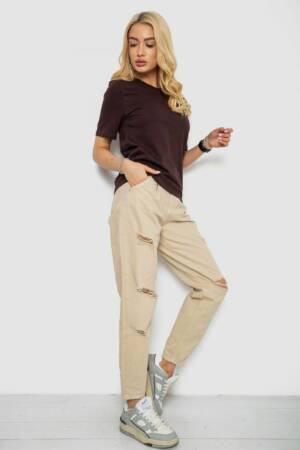 Футболка жіноча однотонна, колір шоколадний, 241R1800