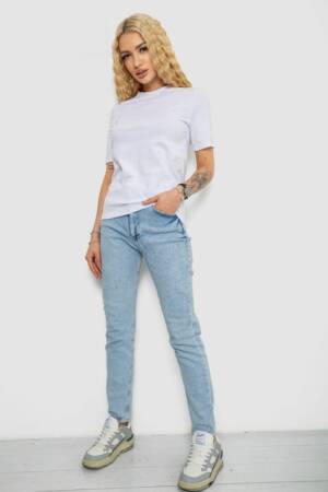 Футболка жіноча однотонна, колір білий, 241R1800