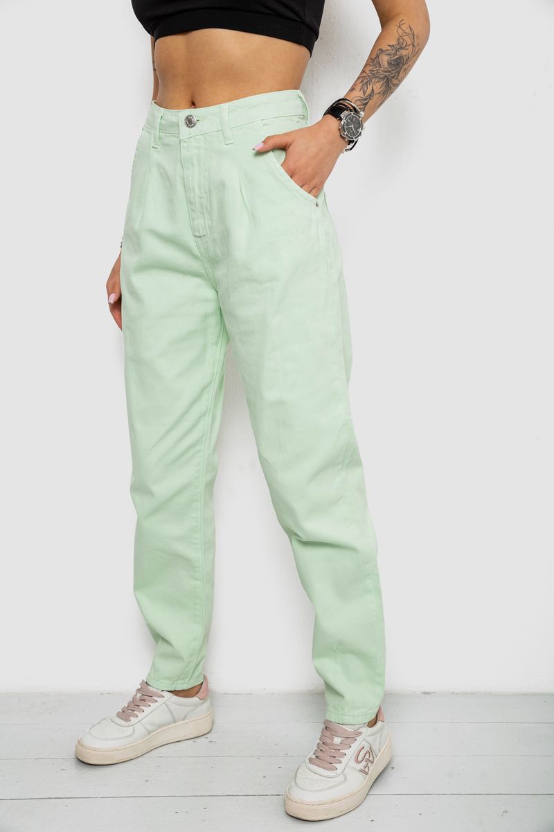 Джинси жіночі балони, колір м'ятний, 182R1826 - Зображення 3