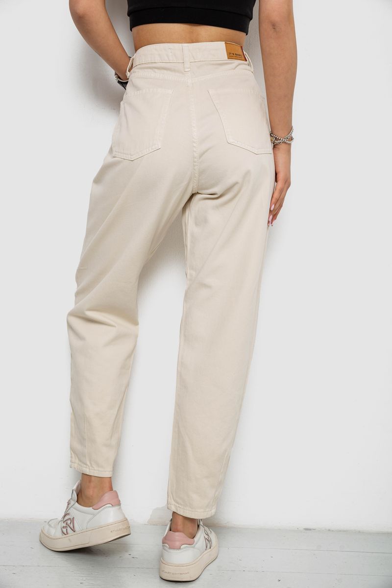 Джинси жіночі балони, колір бежевий, 182R1826 - Зображення 4