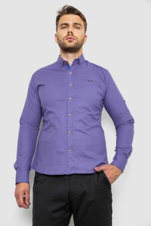 Сорочка чоловіча з принтом, колір фіолетовий, 214R16286