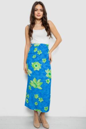 Спідниця вільного крою на запах, колір синьо-зелений, 167R345