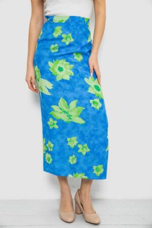 Спідниця вільного крою на запах, колір синьо-зелений, 167R345