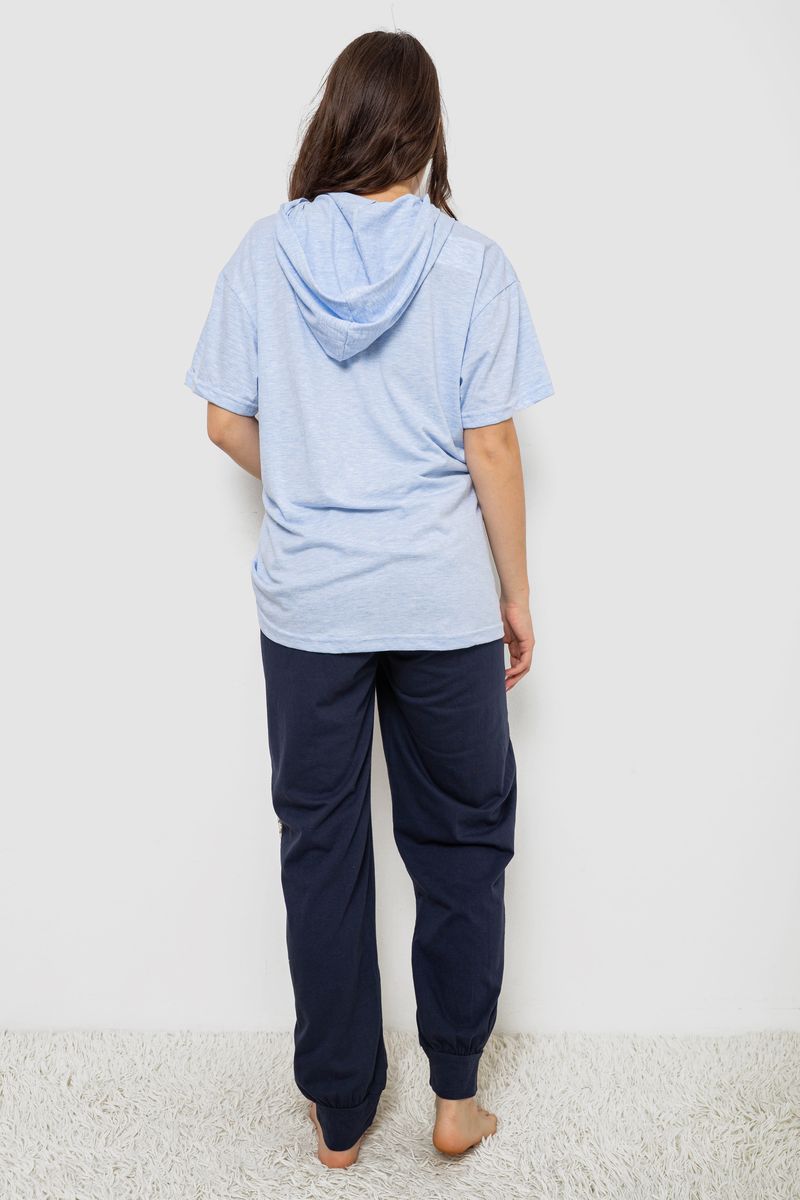 Піжама жіноча з принтом, колір блакитний, 243R1600-028 - Зображення 4