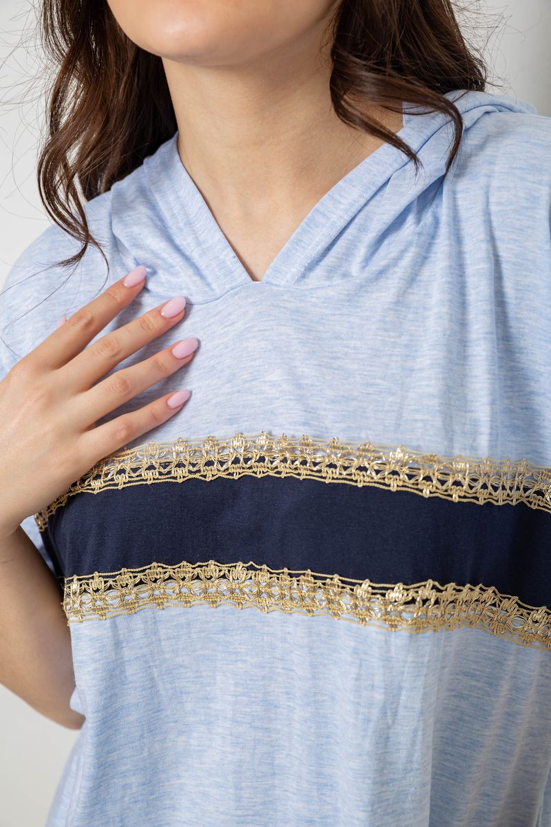 Піжама жіноча з принтом, колір блакитний, 243R1600-028 - Зображення 5