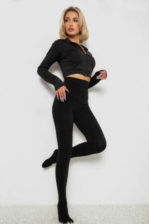 Колготи жіночі на флісі, колір чорний, 238R7018