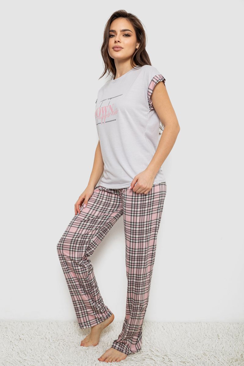 Піжама жіноча з принтом, колір сірий, 243R2118 - Зображення 3