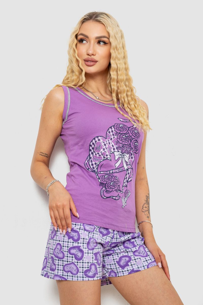 Піжама жіноча, колір бузковий, 243R03674 - Зображення 3