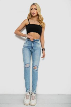 Джинси жіночі, колір блакитний, 182R10001