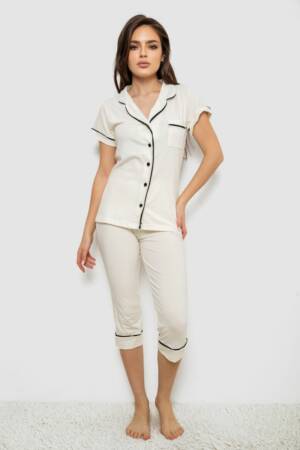 Піжама жіноча, колір молочний, 243R19002