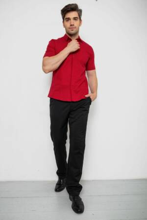 Сорочка чоловіча з принтом, колір бордовий, 214R7014