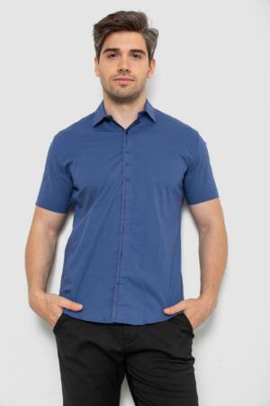 Сорочка чоловіча з принтом, колір джинс, 214R7014
