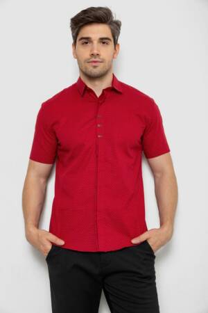 Сорочка чоловіча з принтом, колір бордовий, 214R7014