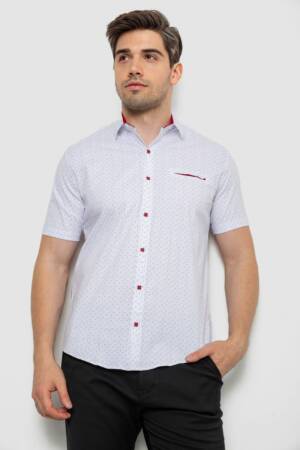 Сорочка чоловіча з принтом, колір білий, 214R7332