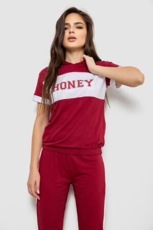 Піжама жіноча, колір бордовий, 243R1488-006