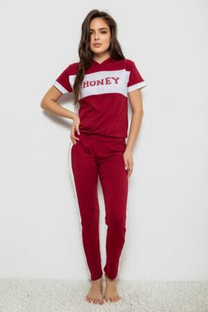 Піжама жіноча, колір бордовий, 243R1488-006
