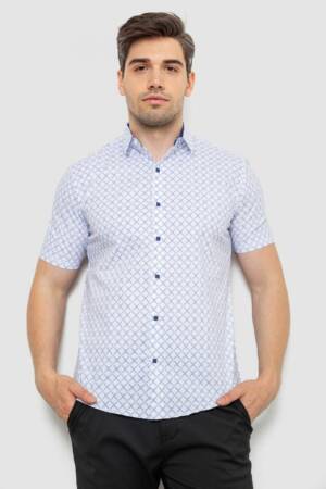 Сорочка чоловіча з принтом, колір білий, 214R7330