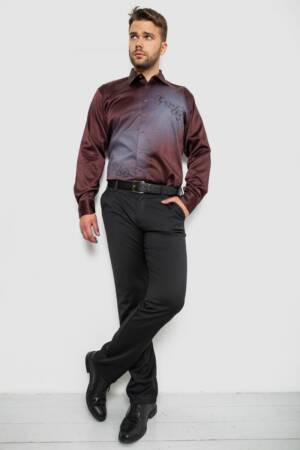 Сорочка чоловіча з принтом, колір чорно-червоний, 214R5829