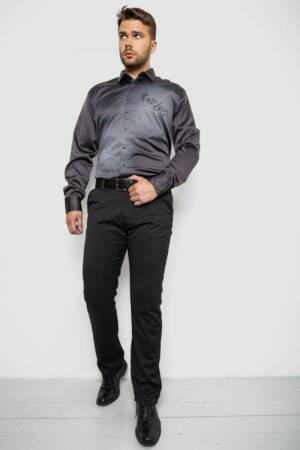Сорочка чоловіча з принтом, колір сірий, 214R5829