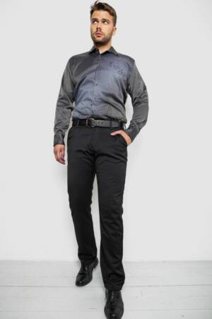 Сорочка чоловіча з принтом, колір чорний, 214R5829