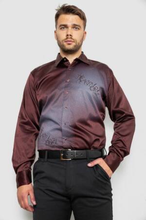 Сорочка чоловіча з принтом, колір чорно-червоний, 214R5829