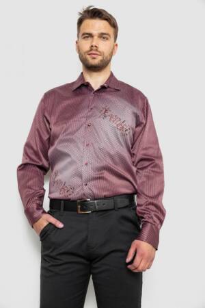 Сорочка чоловіча з принтом, колір бордовий, 214R5829