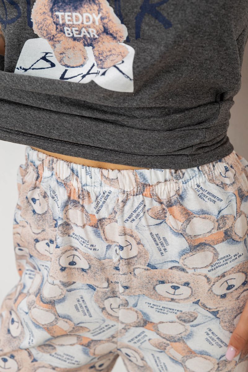 Піжама жіноча з принтом, колір сірий, 243R3576 - Зображення 5