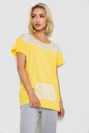 Піжама жіноча з принтом, колір жовтий, 243R1600-032-1