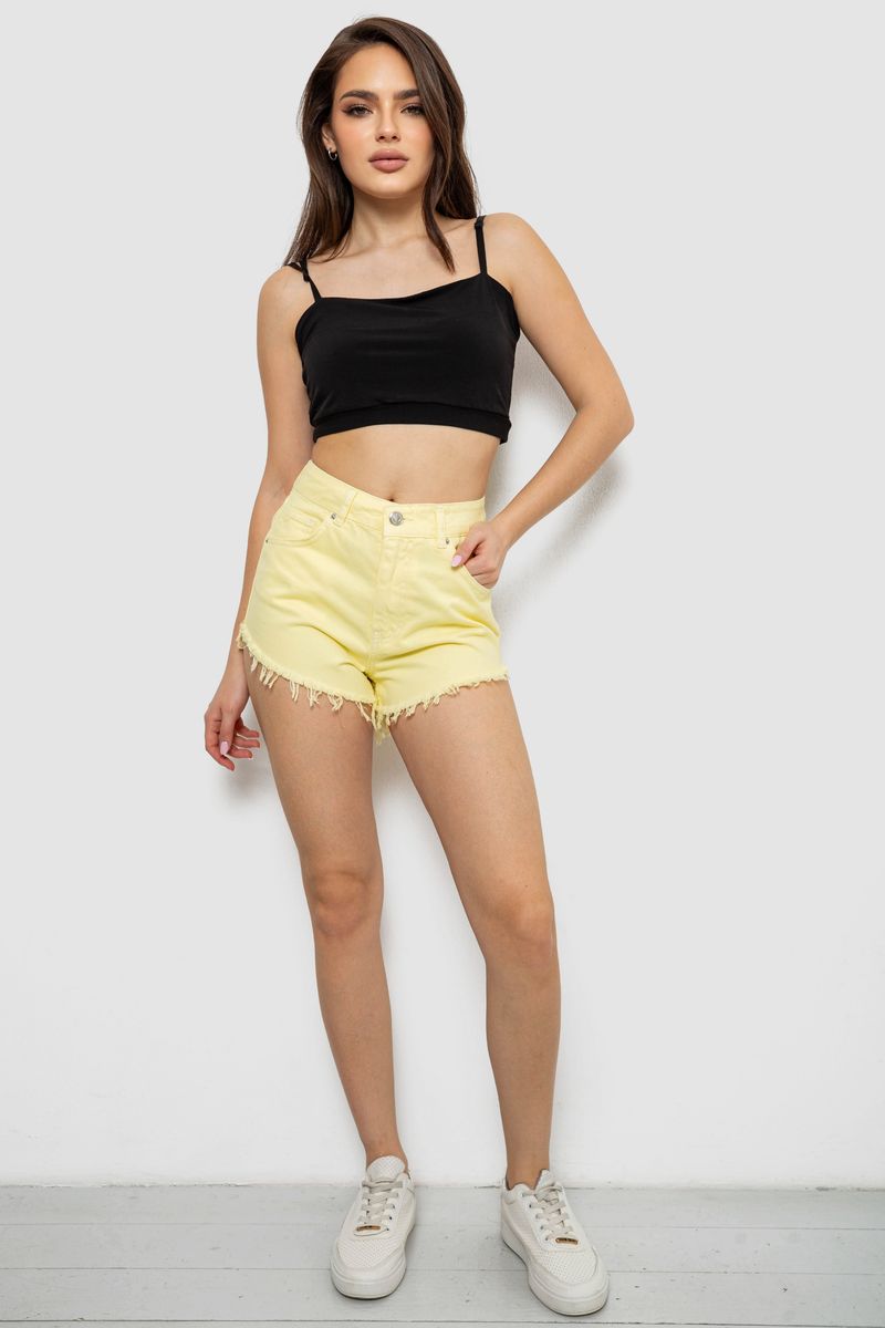 Шорти жіночі джинсові, колір жовтий, 182R1648S21