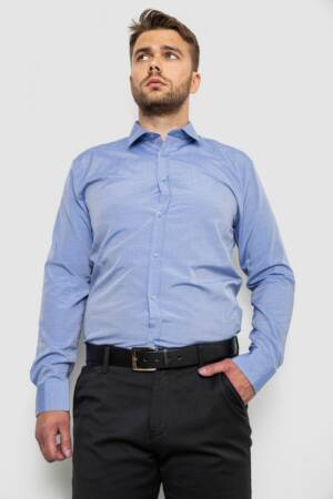 Сорочка чоловіча однотонна, колір джинс, 214R815