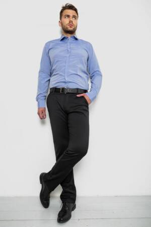 Сорочка чоловіча однотонна, колір джинс, 214R815