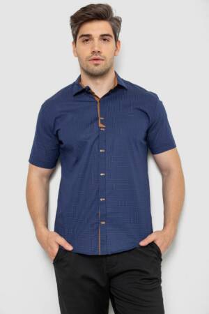 Сорочка чоловіча з принтом, колір синій, 214R7021