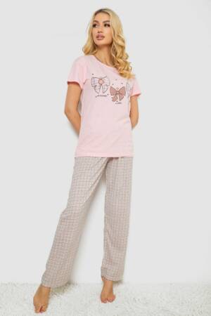 Піжама жіноча, колір рожевий, 243R0028