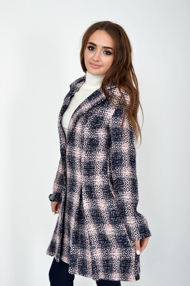 Пальто жіноче, колір синьо-рожевий, 104R1269