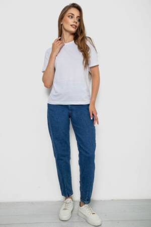 Футболка жіноча однотонна, колір білий, 238R111-1