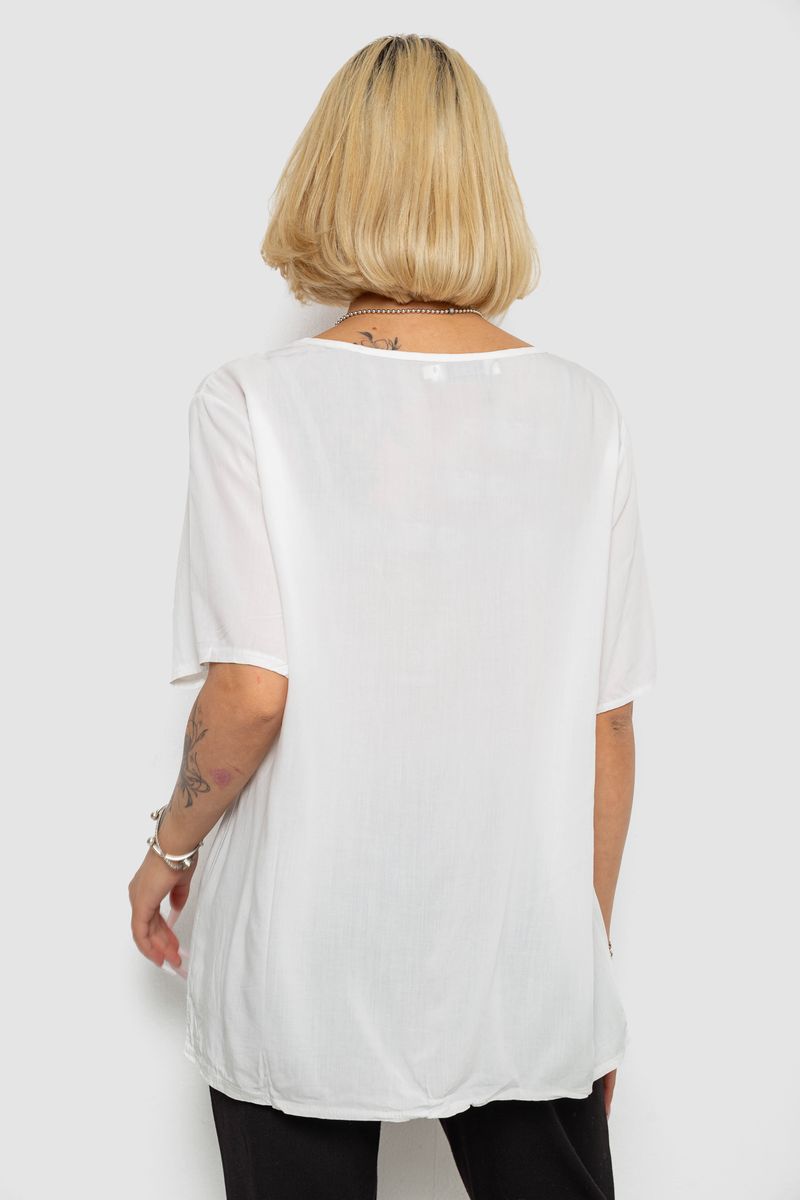 Блуза, колір молочний, 244RM208 - Зображення 4
